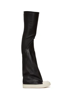 -----------RICK OWENS   ---- ------------ ----Leather Knee-High Stocking Sneakers --