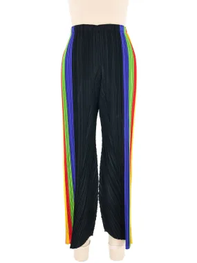 2010 Issey Miyake Pleats Please Rainbow Stripe Trousers