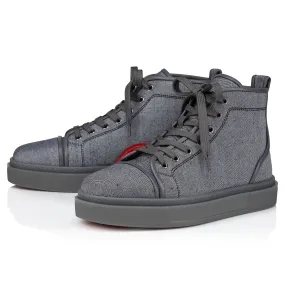 Adolon High-top sneakers - Linen and calf leather - Smoky - Men