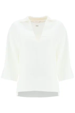 Agnona    Agnona Linen Viscose Polo Blouse