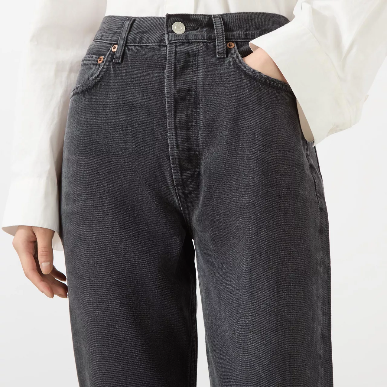 AGOLDE 90s Pinch Waist Straight Leg Jeans - Black