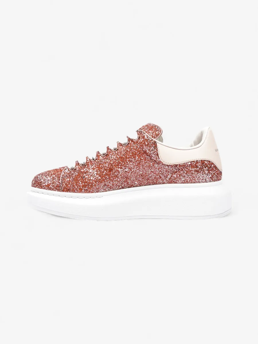 Alexander McQueen Oversized Sneakers Rose Gold / White Glitter EU 38 UK 5