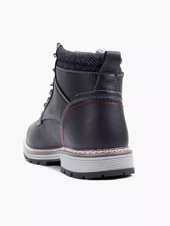 AM SHOE  Black Casual Lace Up Boot