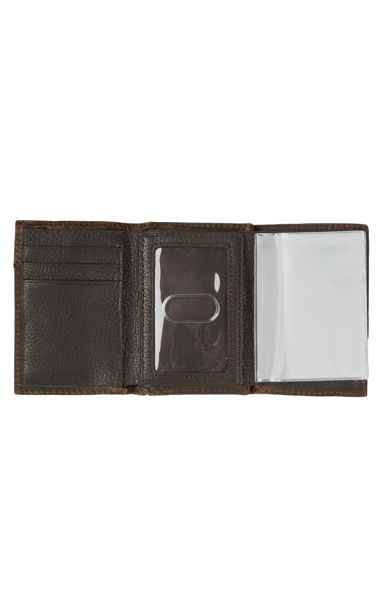 Ariat Brown with Boot Stitching Leather Tri-Fold Wallet