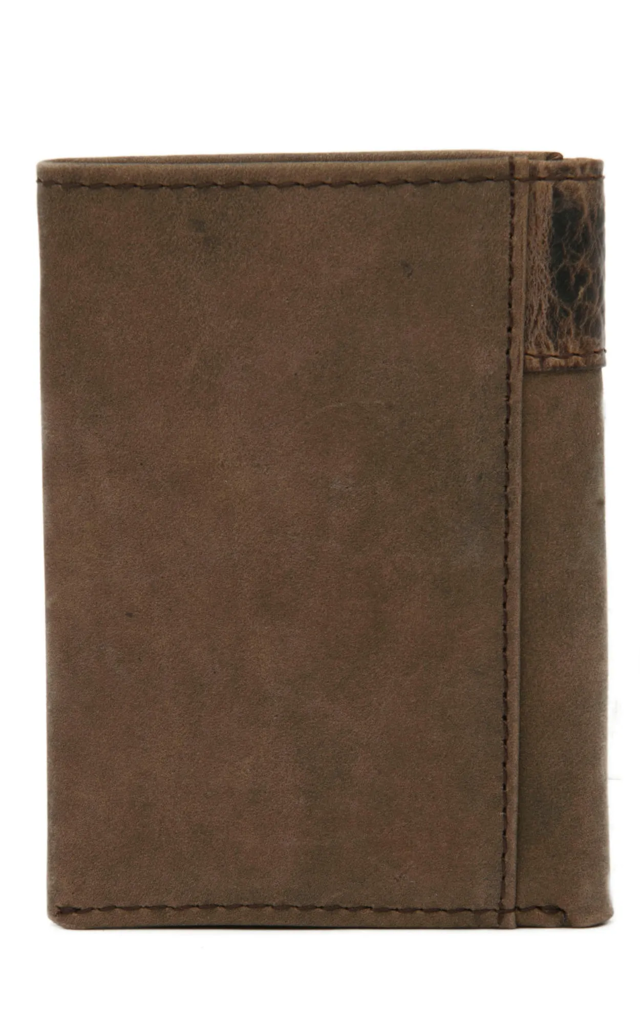 Ariat Distressed Brown with Boot Stitching Leather Tri-Fold Wallet