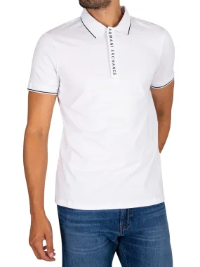 Armani Exchange Tipped Polo Shirt - White