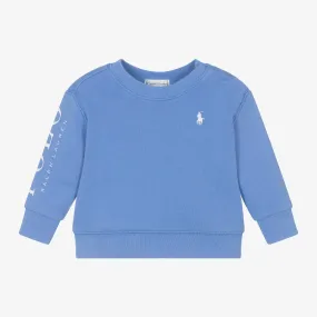 Baby Boys Blue Cotton Polo Sweatshirt