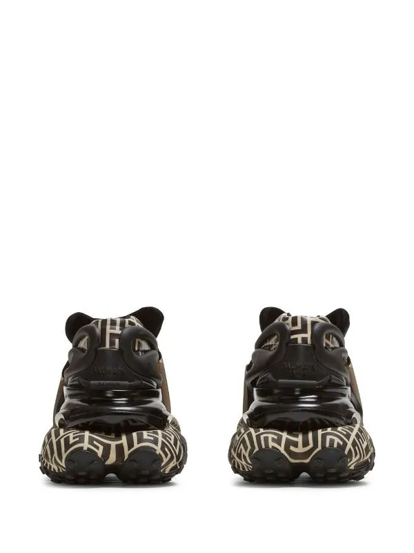 BALMAIN NEOPRENE AND LEATHER UNICORN LOW-TOP SNEAKERS