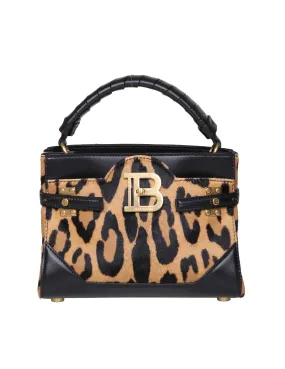 BALMAIN SMALL LEATHER AND PONY BBUZZ BAG