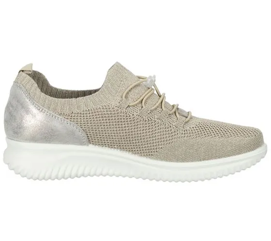 bama sneakers da donna con ammortizzatore alto e plantare estraibile made in Italy 1095308 beige/oro