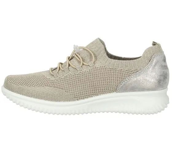 bama sneakers da donna con ammortizzatore alto e plantare estraibile made in Italy 1095308 beige/oro