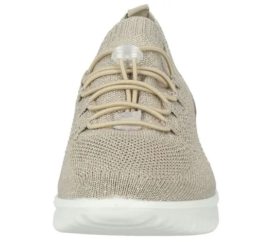 bama sneakers da donna con ammortizzatore alto e plantare estraibile made in Italy 1095308 beige/oro