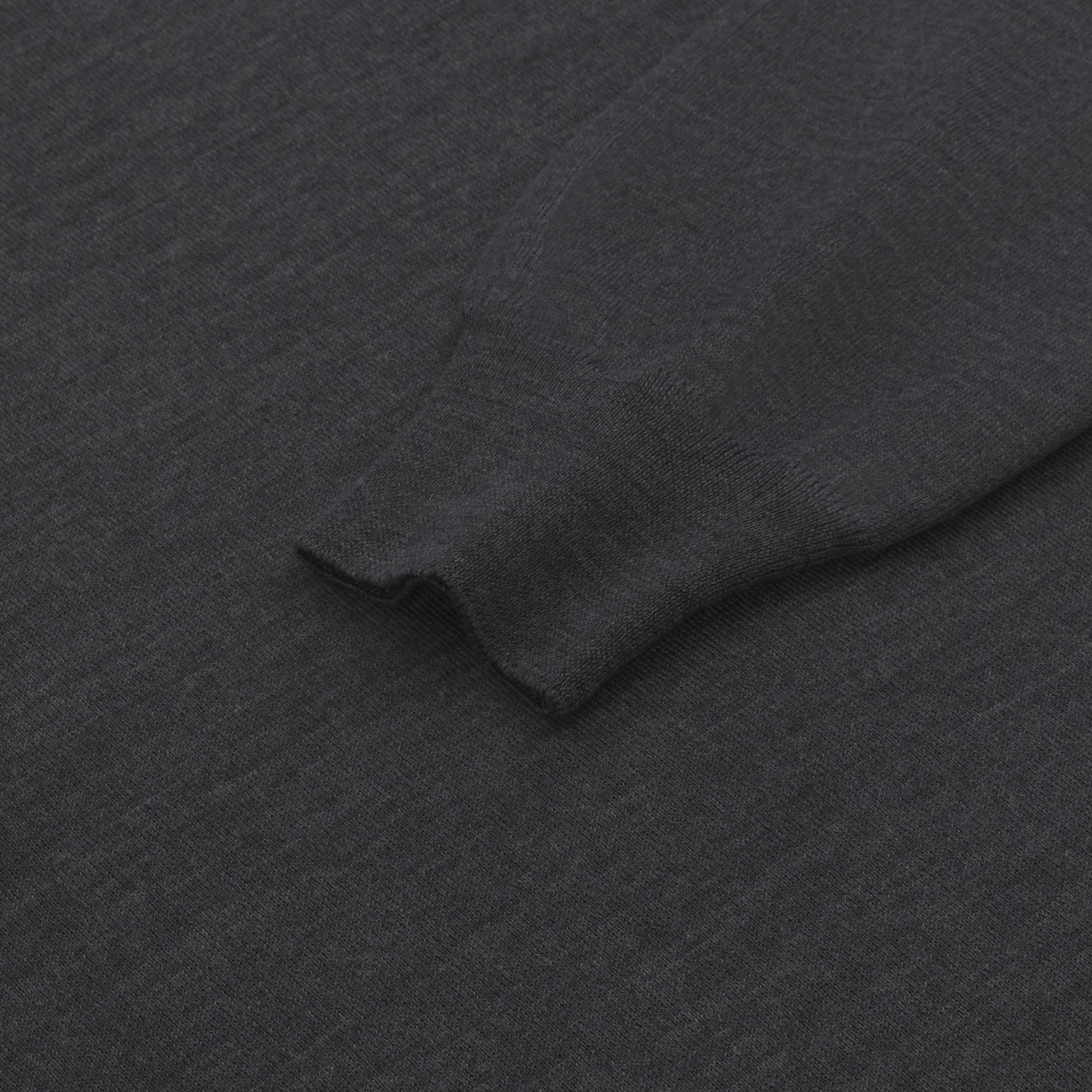  Barba Napoli Crew-Neck Wool Pullover in Dark Grey Melange