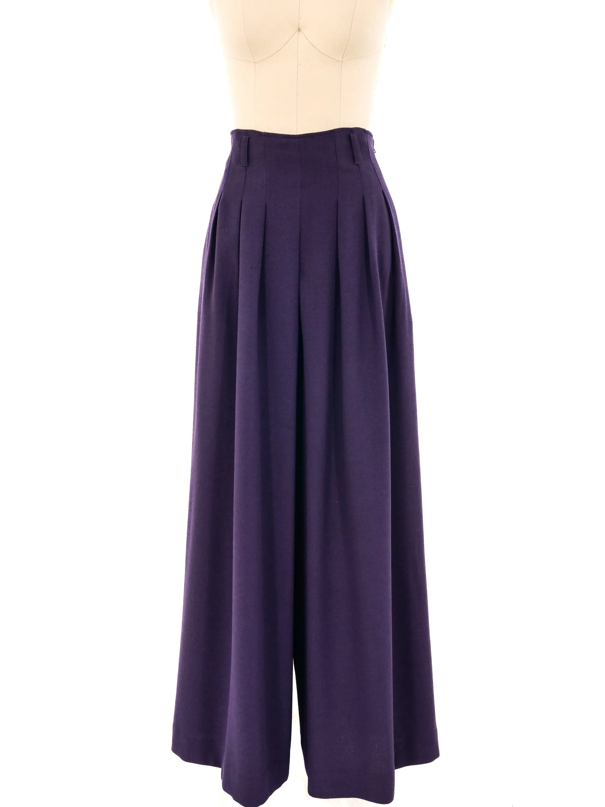 Barbara Bui Eggplant Wide Leg Trousers