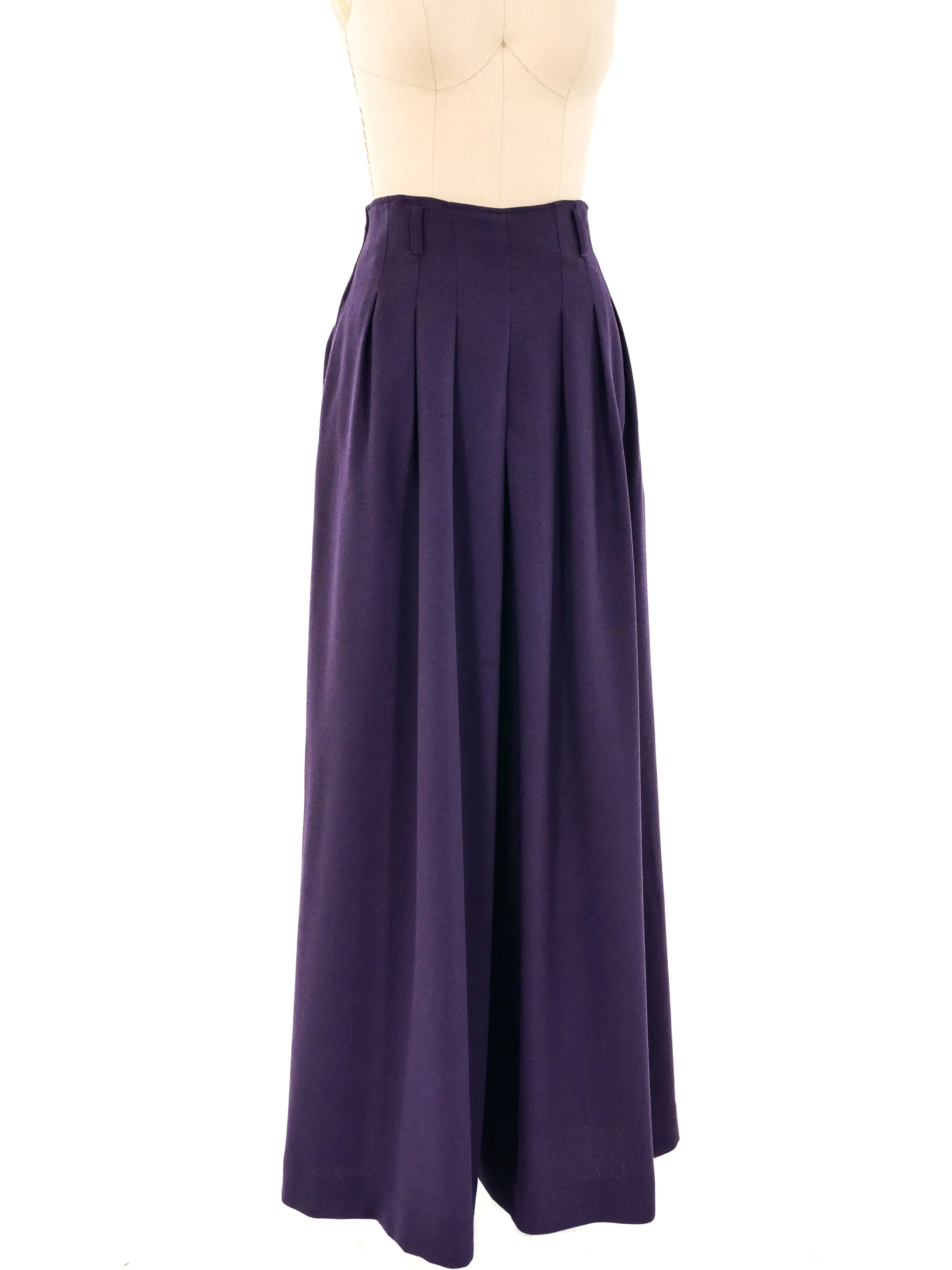 Barbara Bui Eggplant Wide Leg Trousers