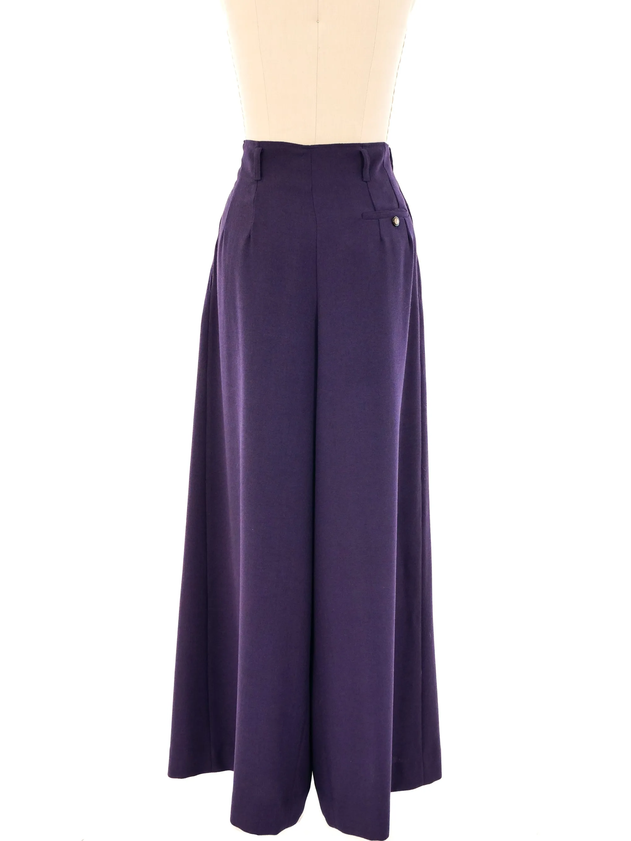 Barbara Bui Eggplant Wide Leg Trousers