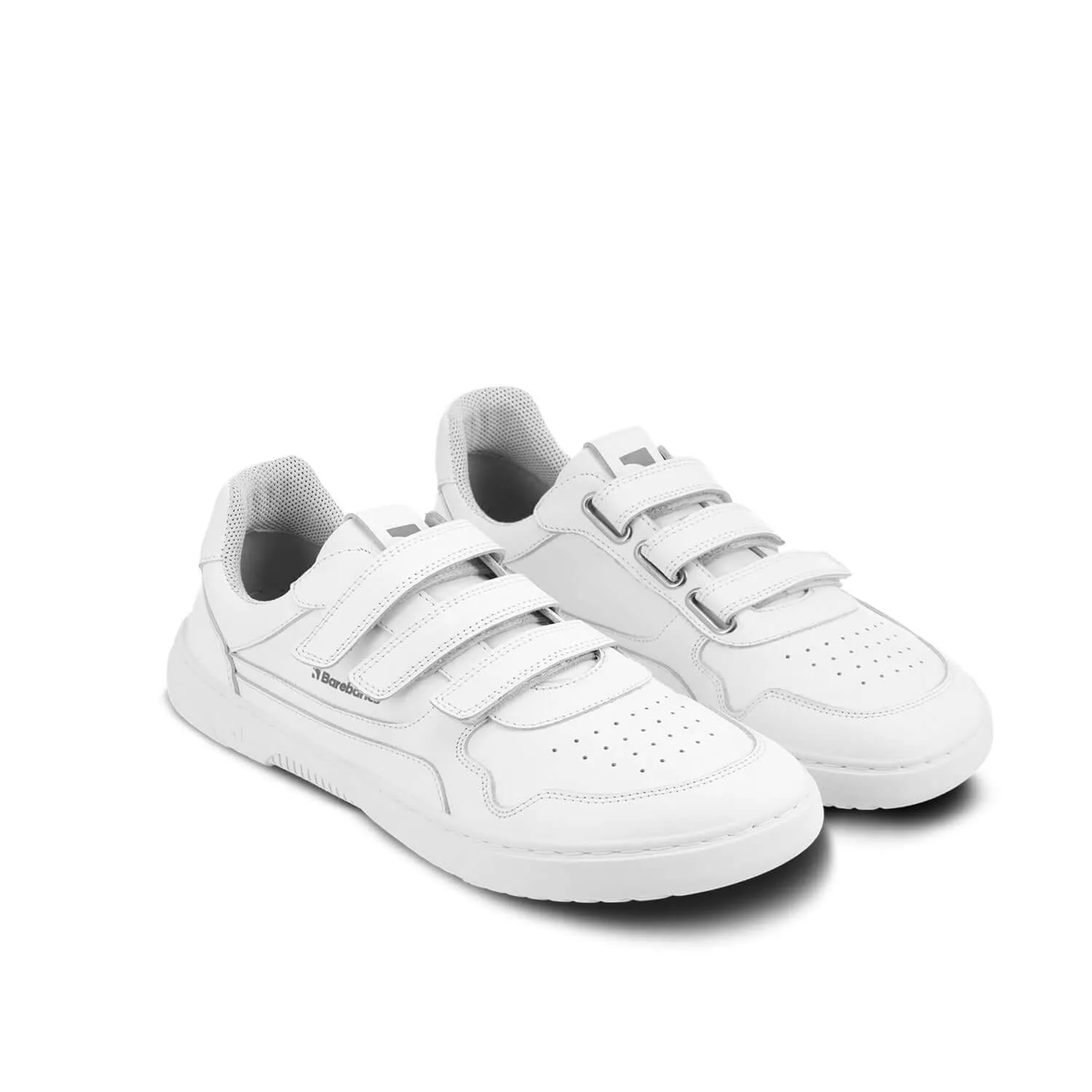 Barefoot Sneakers Barebarics Zing Velcro - All White - Leather