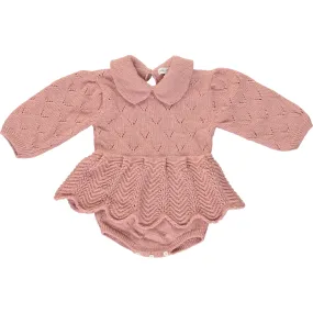 Bebe Organic Eva Romper, Dust Rose