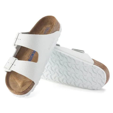 Birkenstock Arizona Two Strap Sandals (Soft Footbed) - White Leather