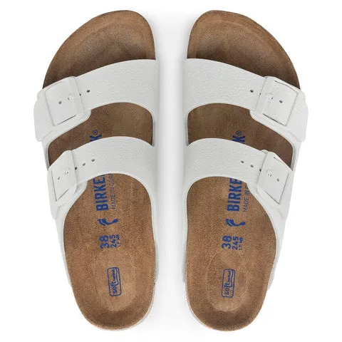 Birkenstock Arizona Two Strap Sandals (Soft Footbed) - White Leather