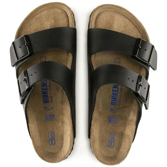 Birkenstock Unisex Arizona Soft Footbed Birko Flor Black Sandals