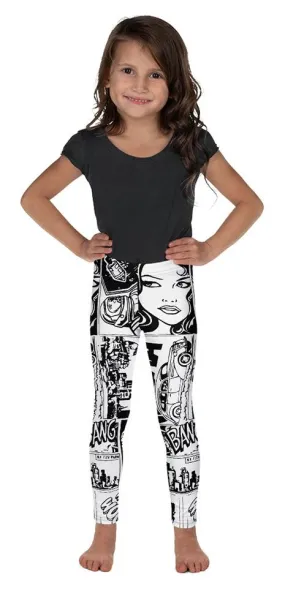 Black & White Comic Book Kid's Leggings