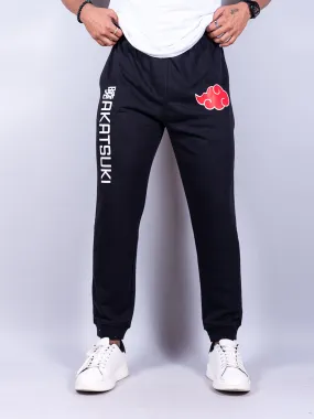 Black Akatsuki Cloud Printed Cotton Joggers