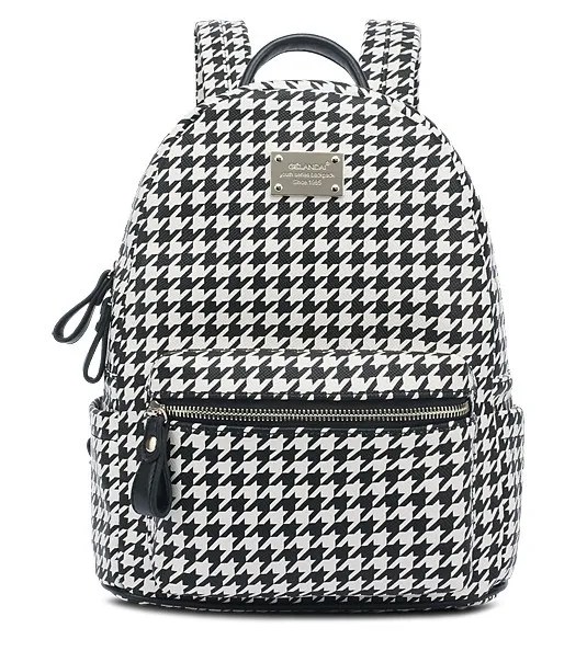 Black White Houndstooth Checkers Gothic Punk Rock Funky Backpack