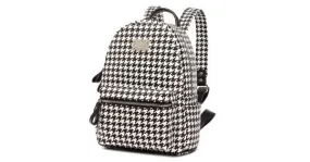 Black White Houndstooth Checkers Gothic Punk Rock Funky Backpack