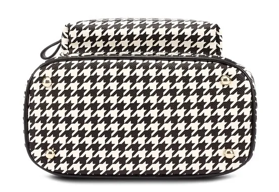 Black White Houndstooth Checkers Gothic Punk Rock Funky Backpack