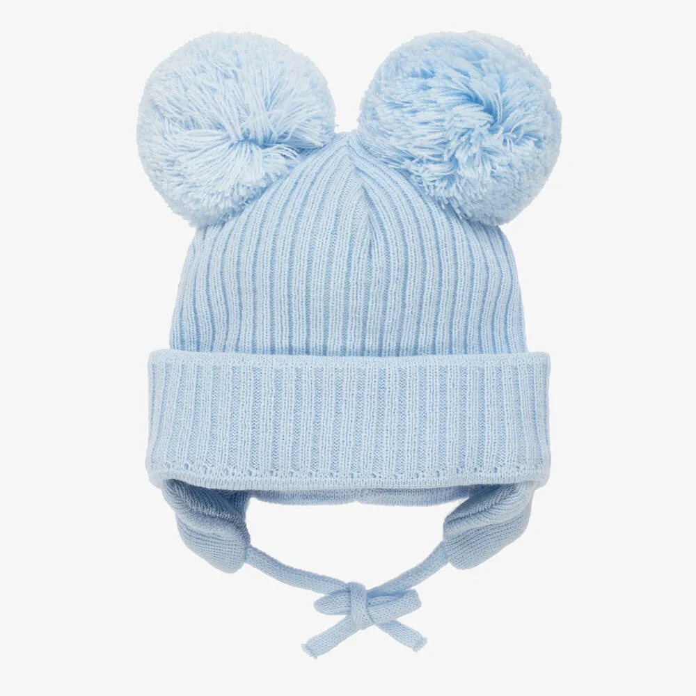 Blue Minnie Double Pom-Pom Hat