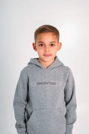 Boy's Double Embroidery Luxe Hoodie - Grey