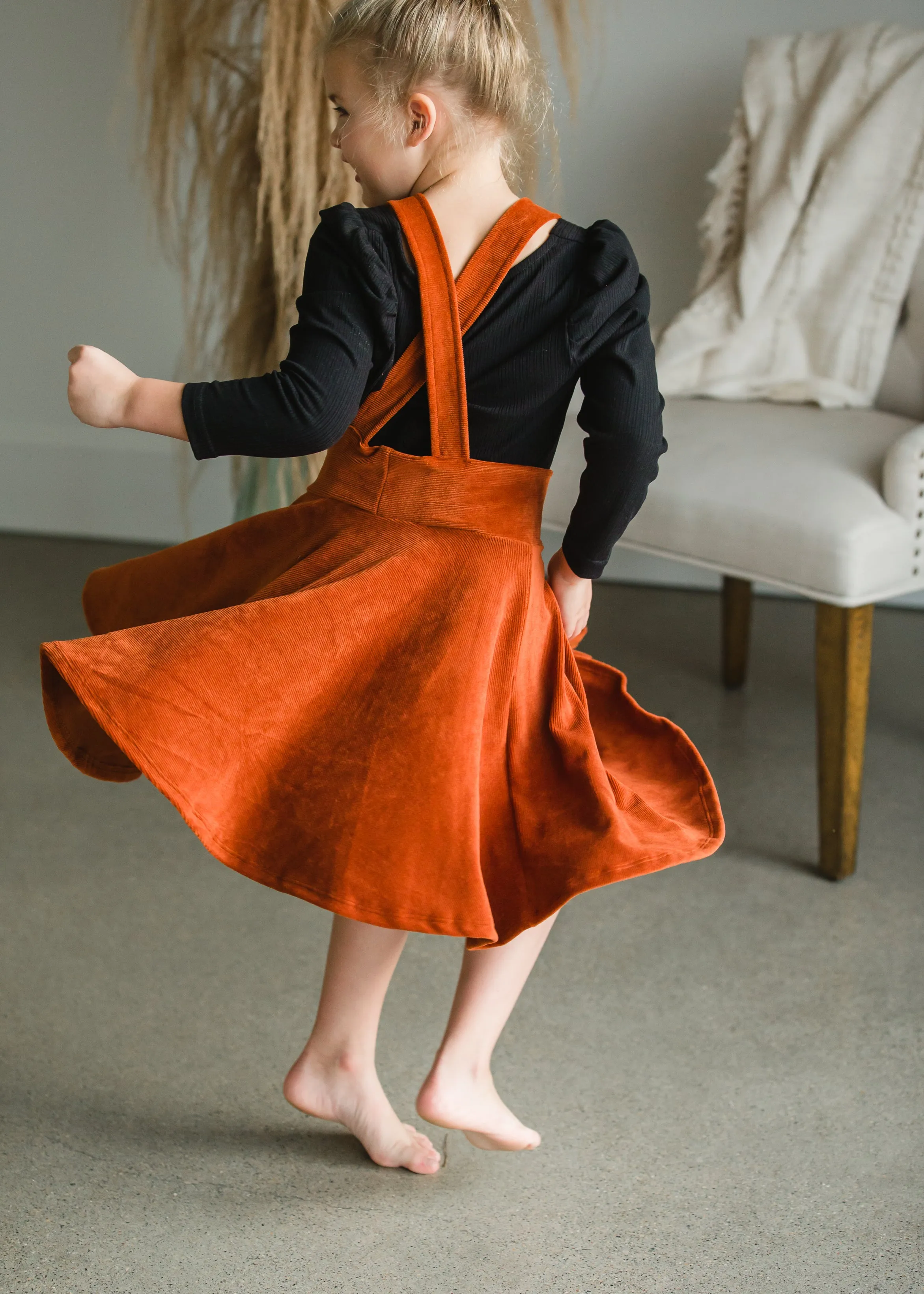 Brick Pinafore Corduroy Jumper - FINAL SALE