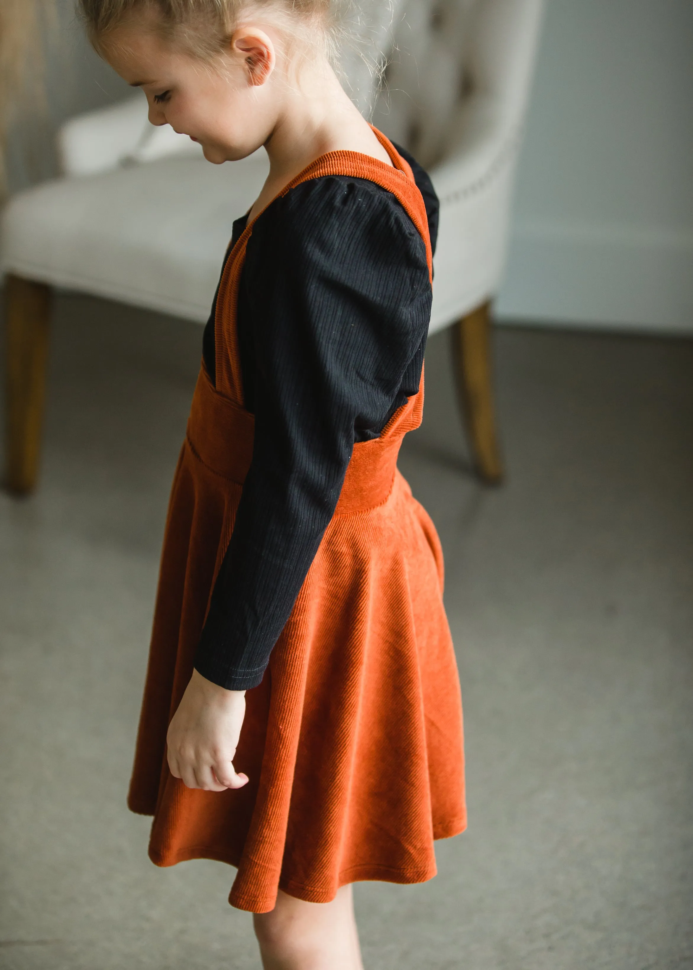 Brick Pinafore Corduroy Jumper - FINAL SALE