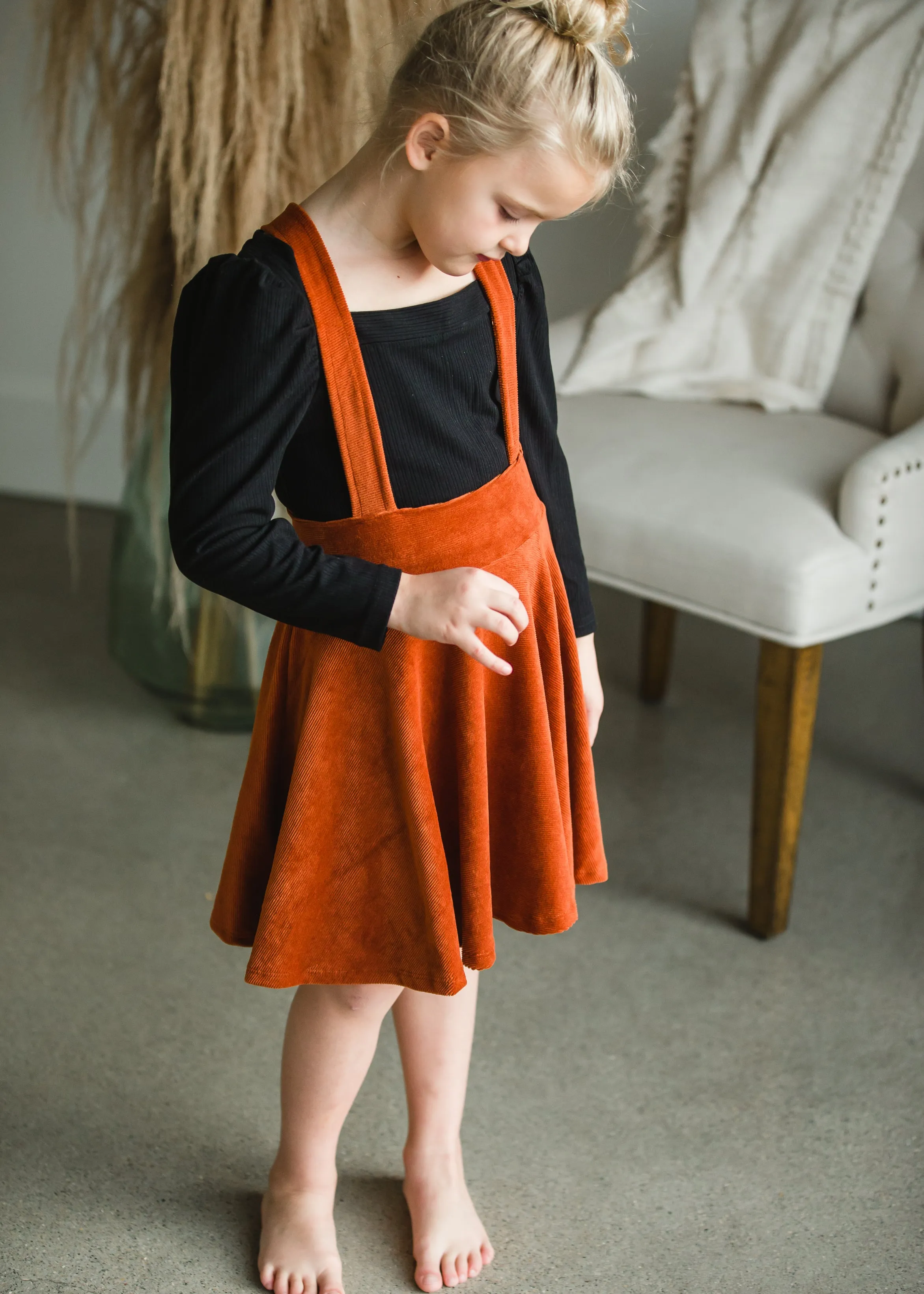 Brick Pinafore Corduroy Jumper - FINAL SALE