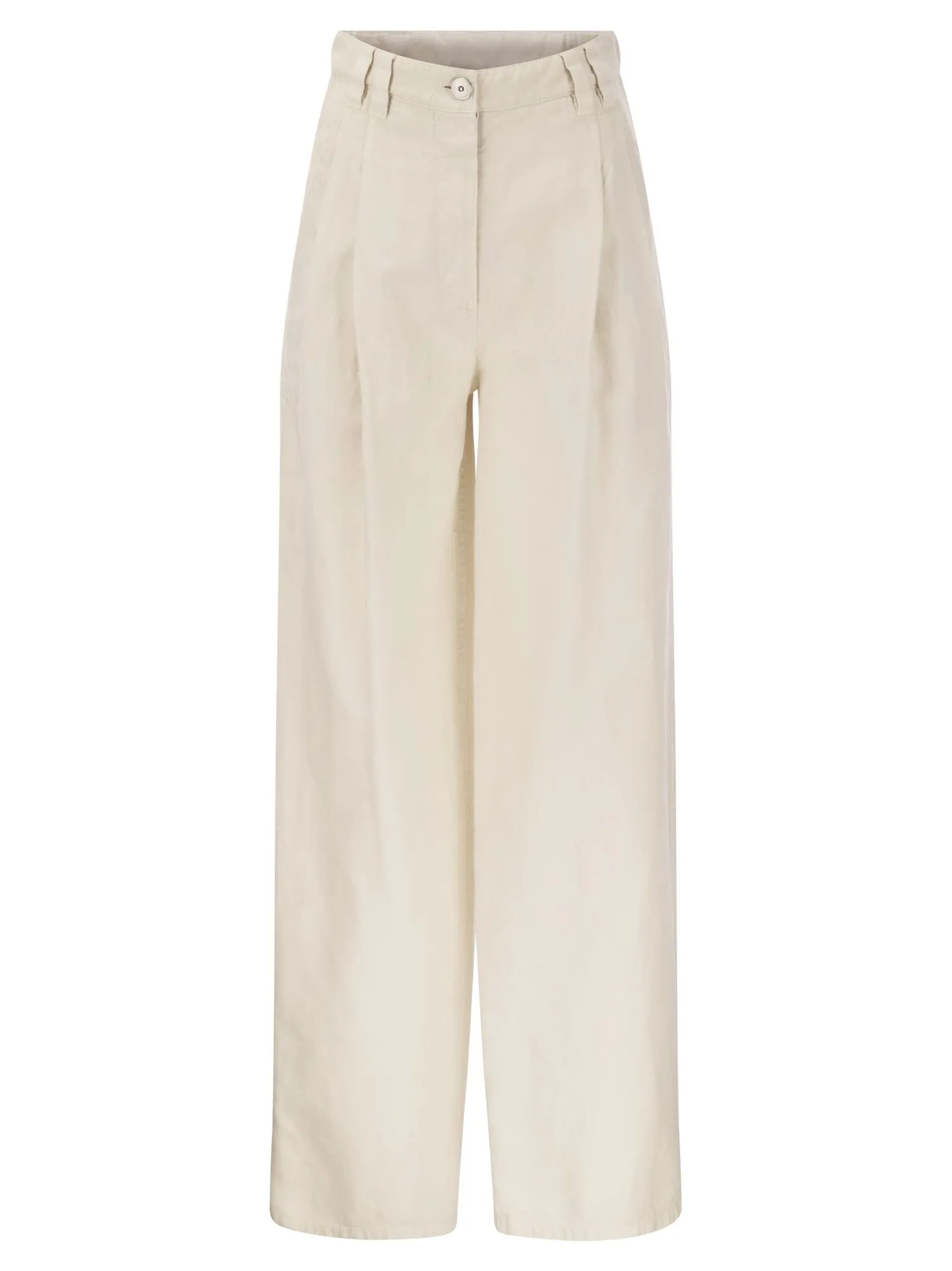 Brunello Cucinelli    Brunello Cucinelli Relaxed Trousers In Garment Dyed Cotton Linen Cover Up