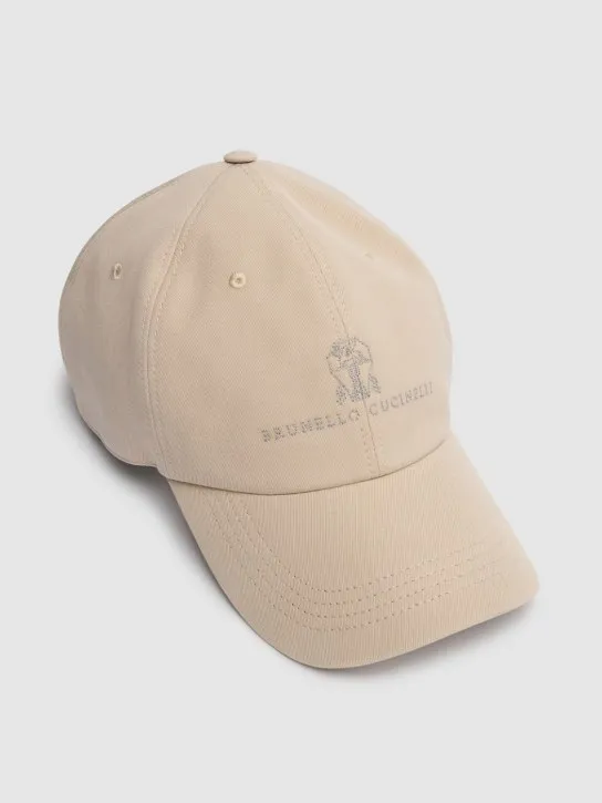 Brunello Cucinelli   Cotton gabardine logo baseball hat 