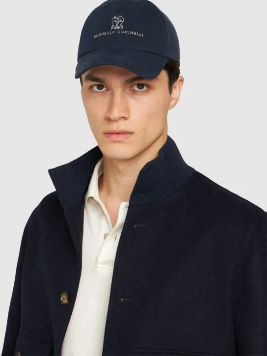 Brunello Cucinelli   Cotton gabardine logo baseball hat 