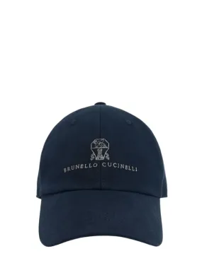 Brunello Cucinelli   Cotton gabardine logo baseball hat 