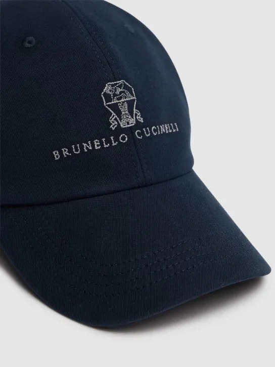 Brunello Cucinelli   Cotton gabardine logo baseball hat 