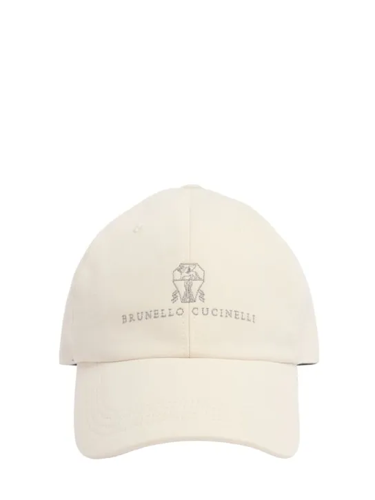 Brunello Cucinelli   Cotton gabardine logo baseball hat 