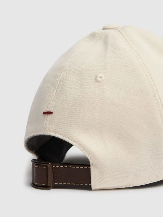 Brunello Cucinelli   Cotton gabardine logo baseball hat 