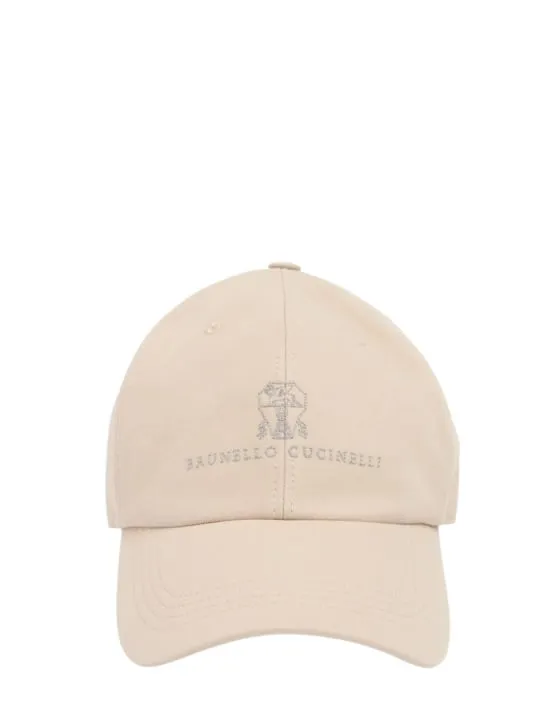 Brunello Cucinelli   Cotton gabardine logo baseball hat 