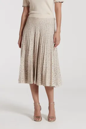 Calista Metallic Skirt - Porcelain