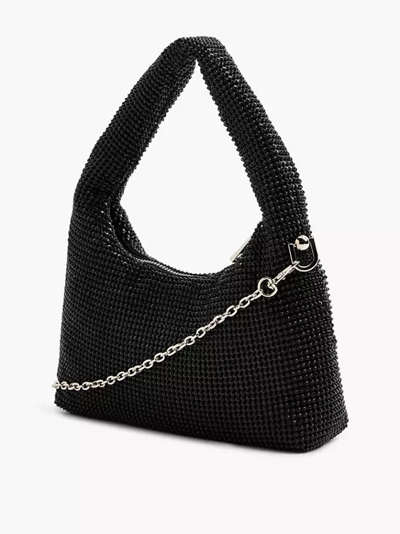 Catwalk  Black Diamante Handbag with Adjustable Shoulder Strap