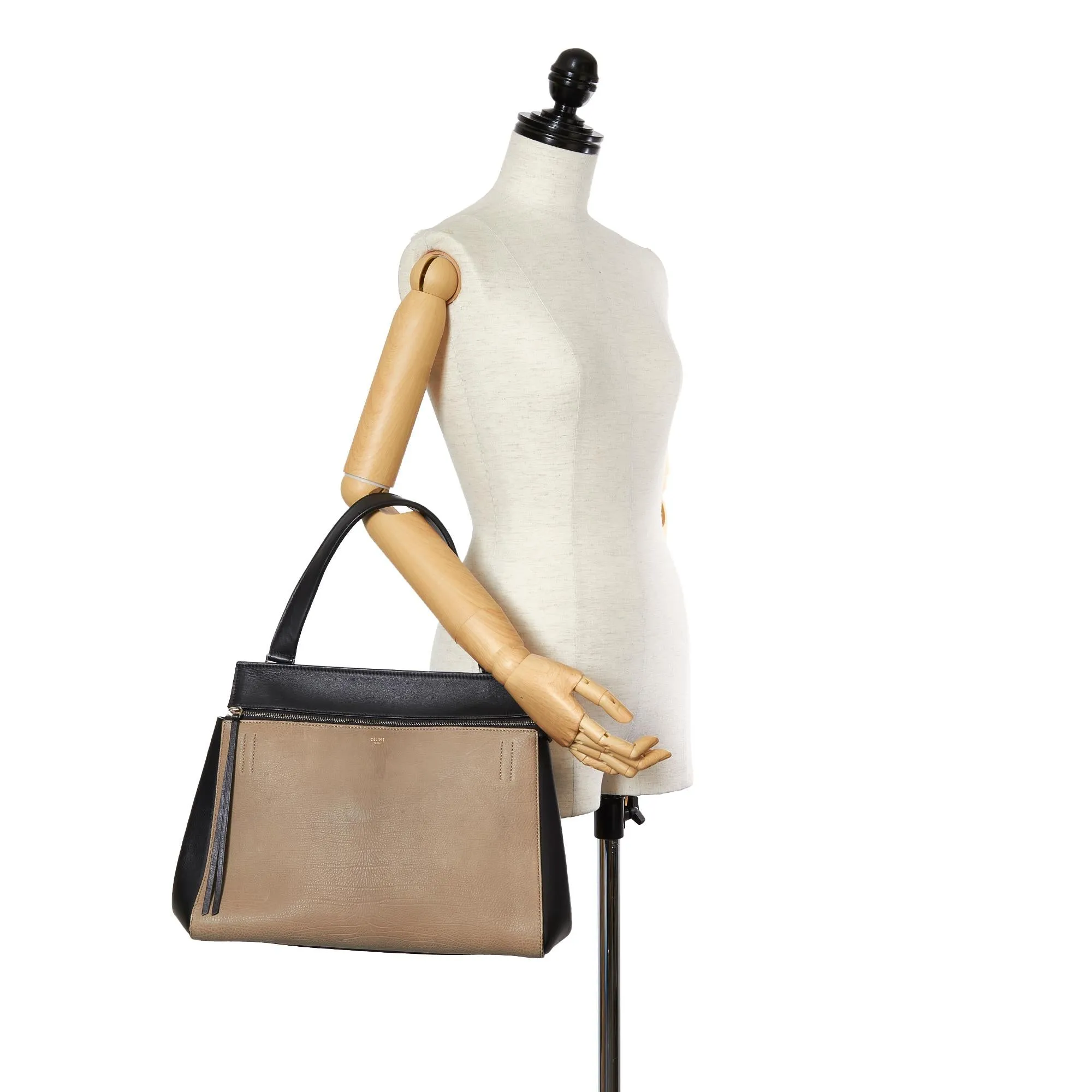 Celine Medium Edge Bicolor Leather Handbag (SHG-85HnTC)