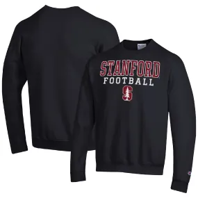 Champion Stanford Cardinal Black Football Stacked Pullover Sweatshirt