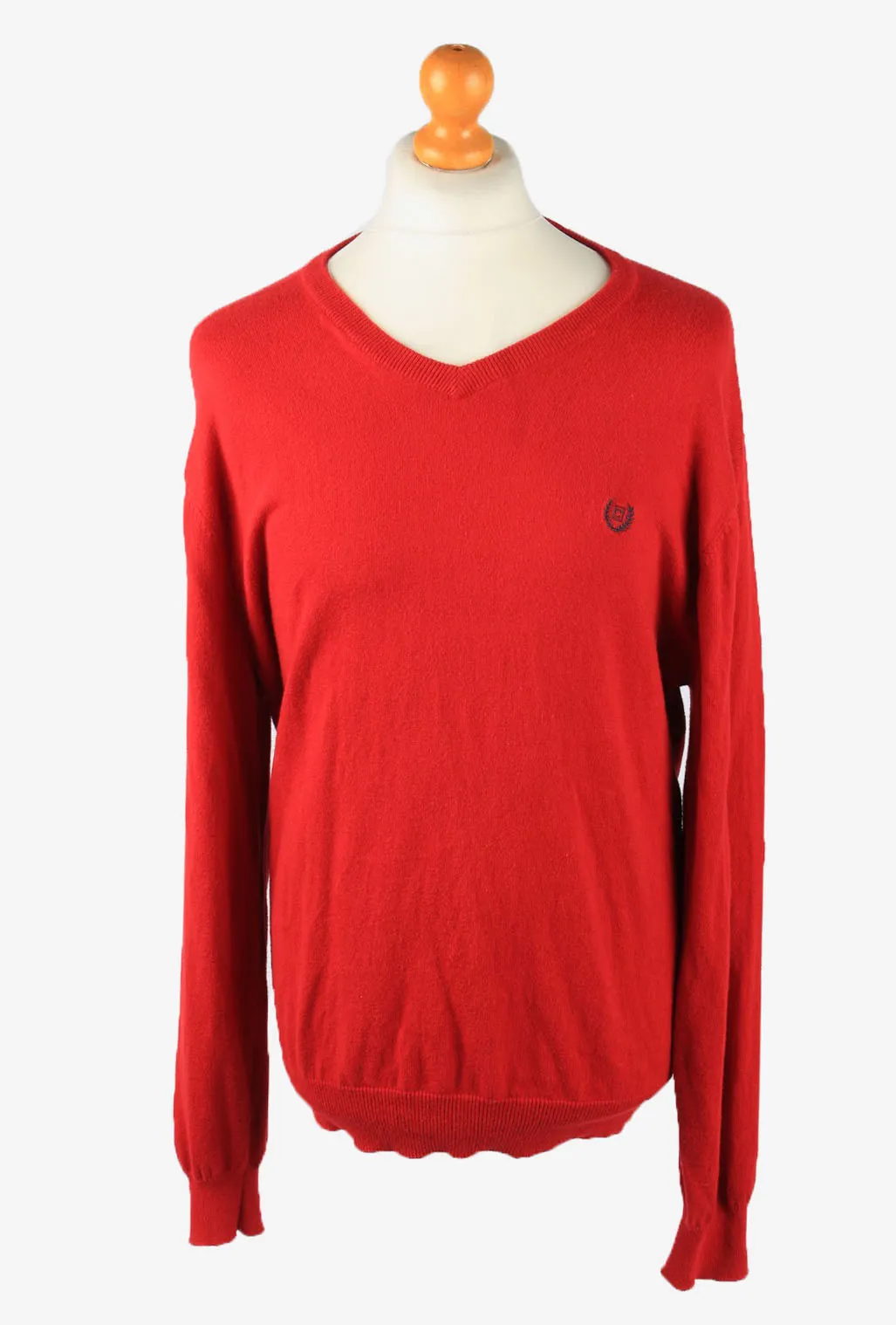 Chaps V Neck Jumper Pullover 90s Mens Red L - Pepper Tree London