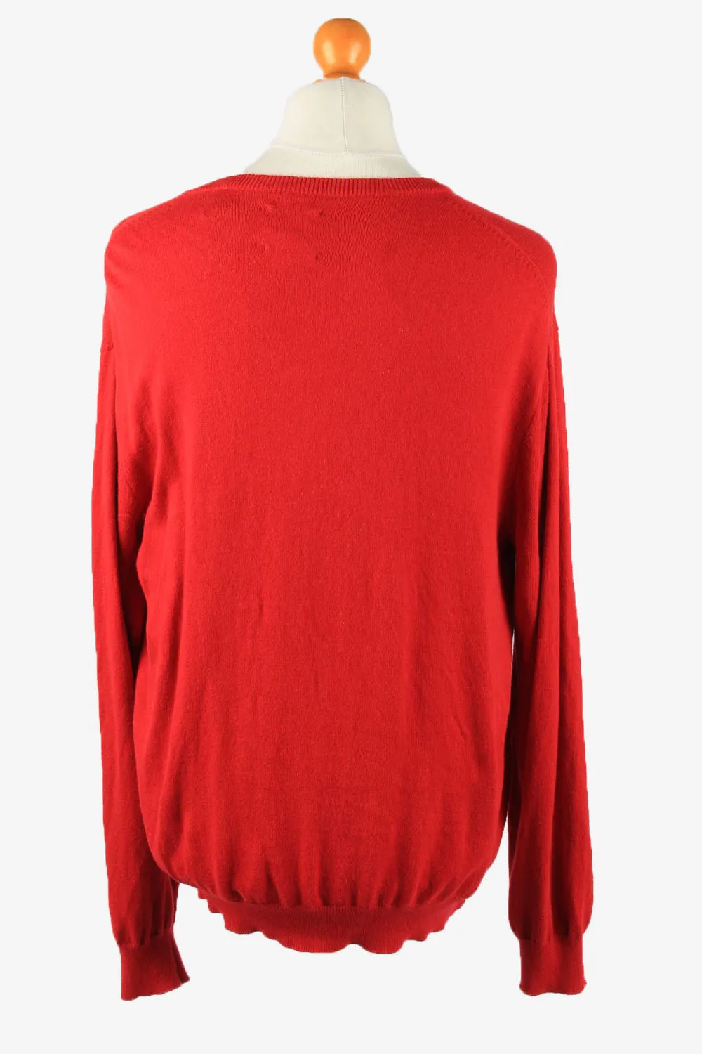 Chaps V Neck Jumper Pullover 90s Mens Red L - Pepper Tree London