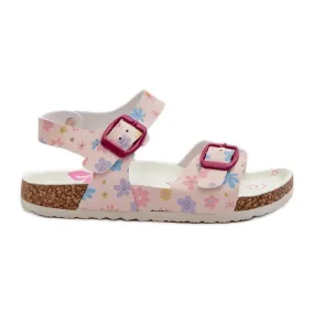 Children's Sandals With Flowers And Buckles Pink Memoria